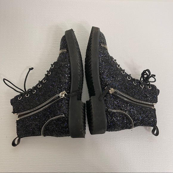Giuseppe Zanotti sz 36.5 lace up combat boots glitter - Picture 13 of 15